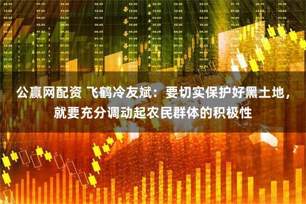 公赢网配资 飞鹤冷友斌：要切实保护好黑土地，就要充分调动起农民群体的积极性